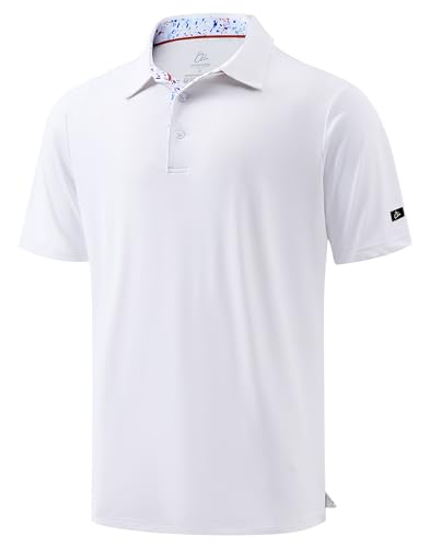 Obla Men's Golf Shirt Short Sleeve Polo Shirts (White/Colored